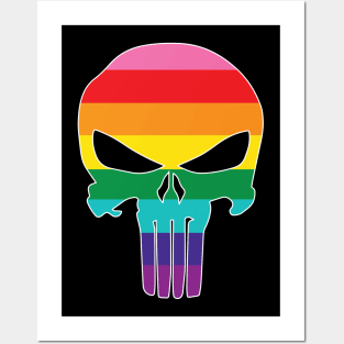 Rainbow Pride Skull Posters and Art